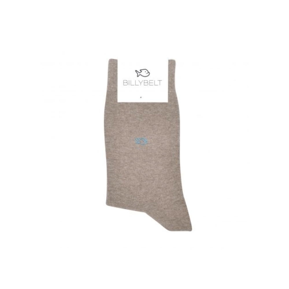 BillyBelt - Plain Cotton Socks - Taupe Chiné