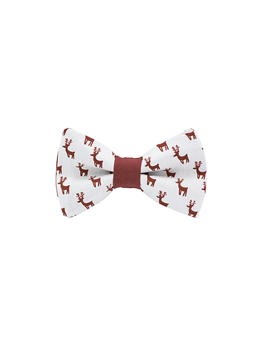 Jaggs - Bow tie "Rudolf" - Red reindeer on white background