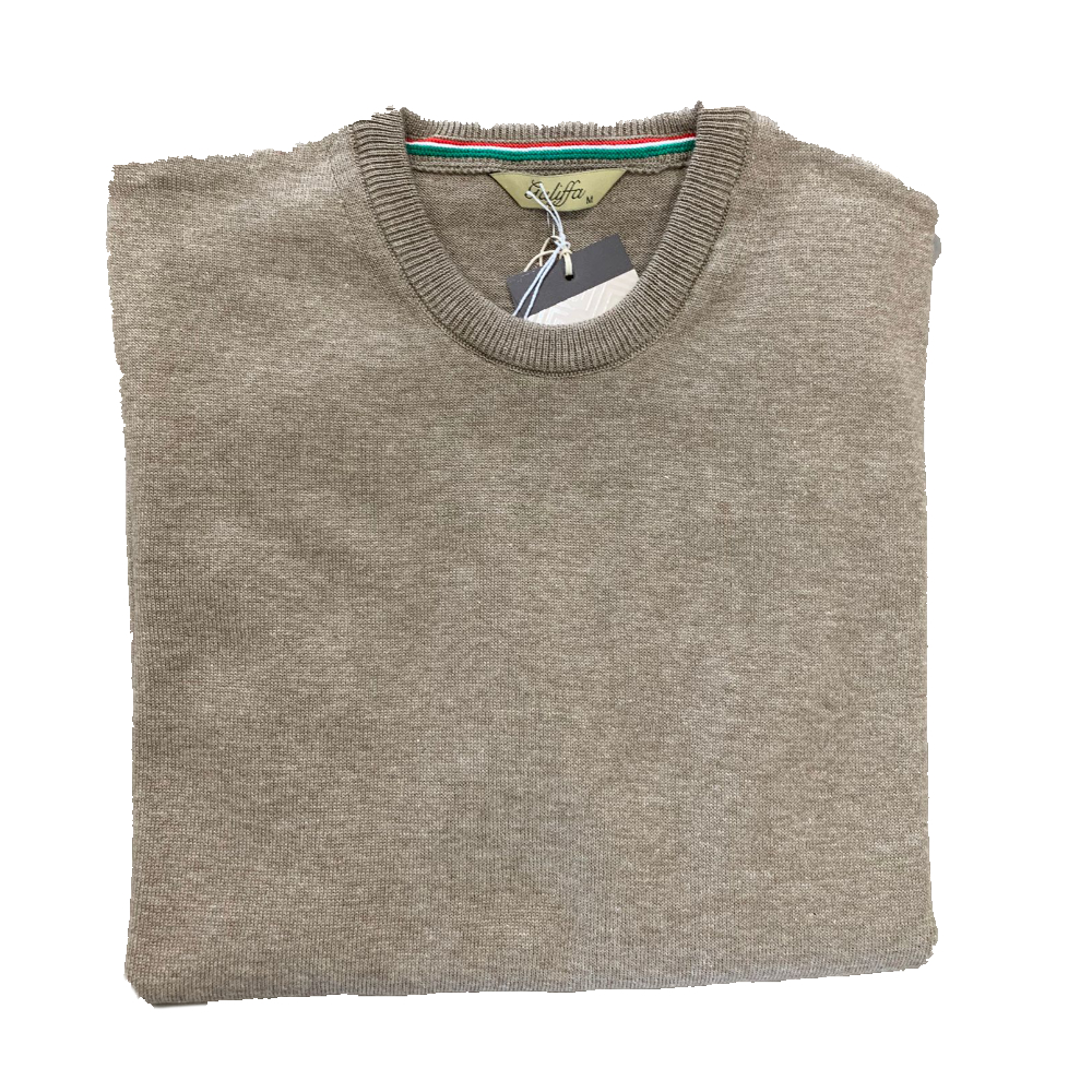 Galiffa - Biscuit Brown Pullover - Round collar - M