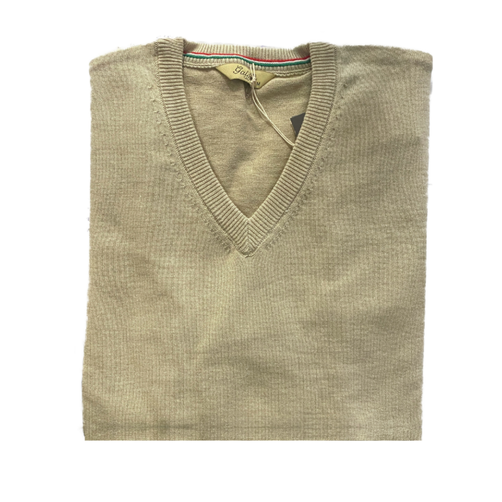 Galiffa - Beige Pullover - V collar - 2XL
