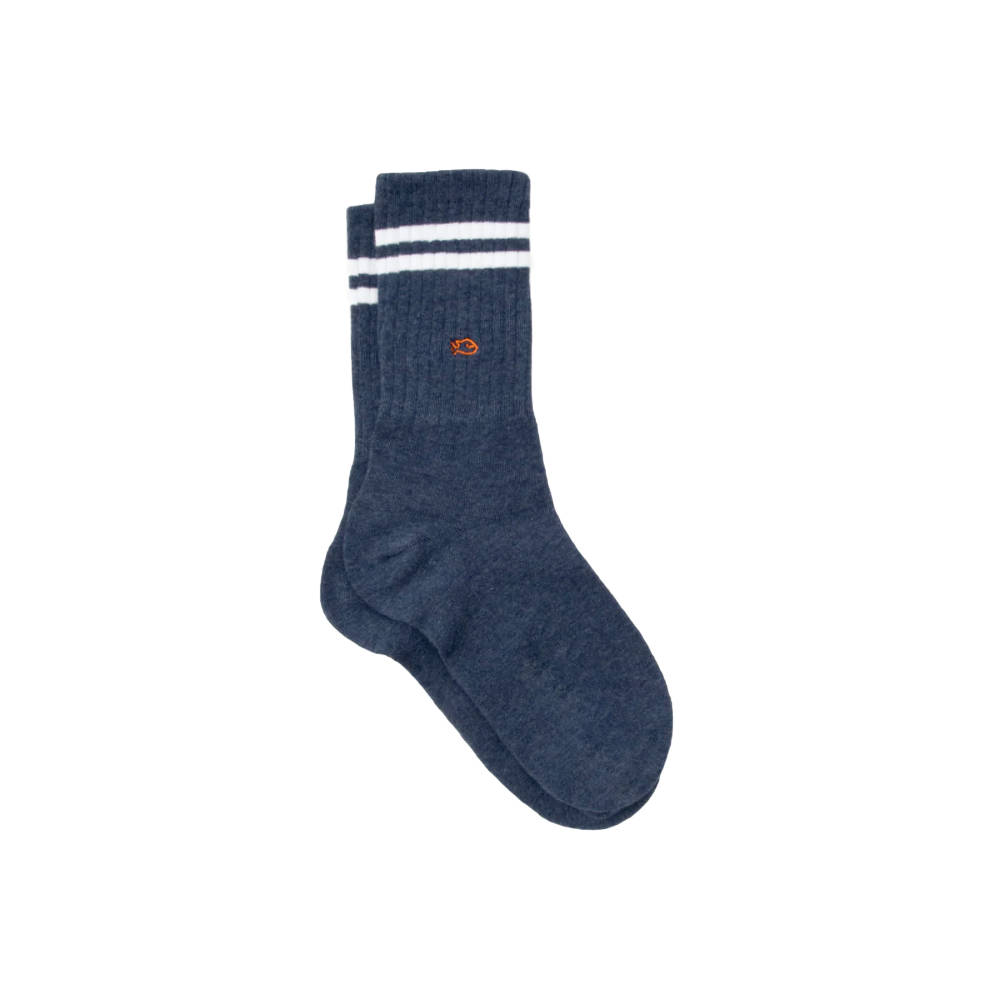 BillyBelt - Chaussettes rétro - Bleu, rayé blanc